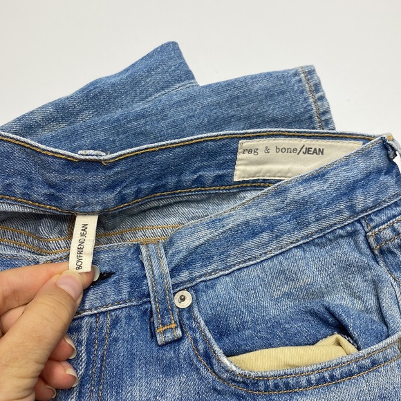 rag & bone Boyfriend Jean in Moss with Holes Size 24 - Picture 6 of 7